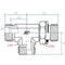 5158L-12-12-06 : Adaptall Tee Adapter, Male L12 DIN Tube x Male L12 DIN Tube x Male 0.375 (3/8") BSPP, Carbon Steel, Light Duty