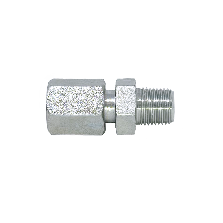 5307L-10-04 : Adaptall Straight Adapter, Female L10 DIN Tube x Male 0.25 (1/4") NPT, Carbon Steel, Light Duty