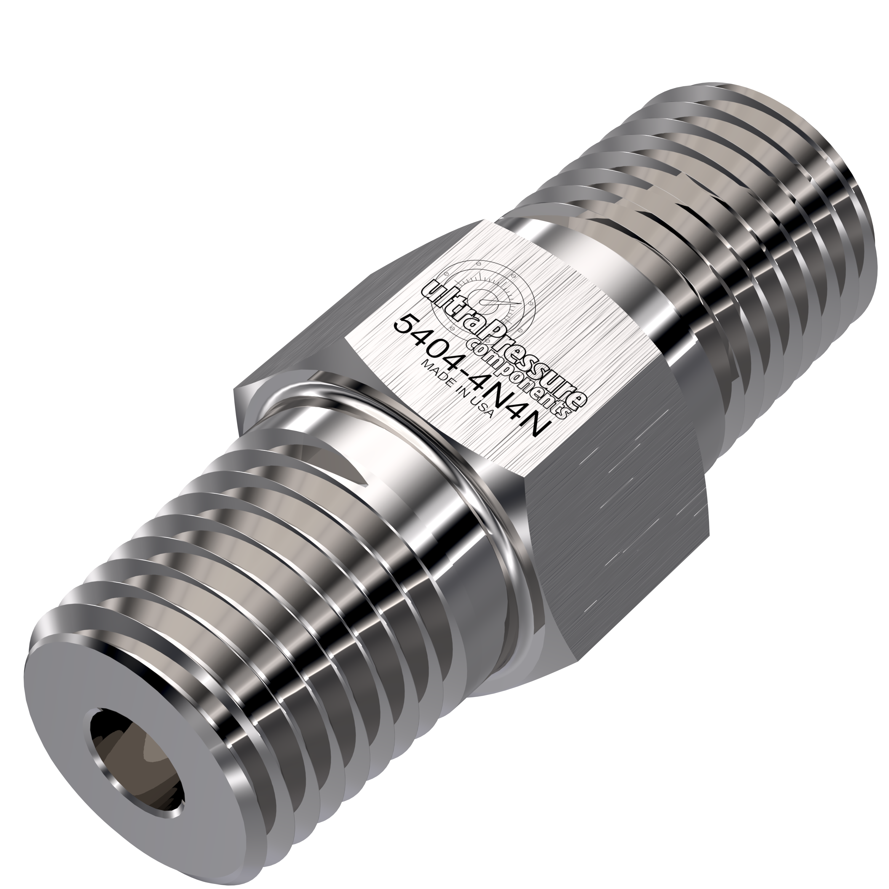 5404-4N4N-6.0 : UPC 1/4" x 6"  Male NPT Hex Nipple, Stainless Steel, 15,000psi