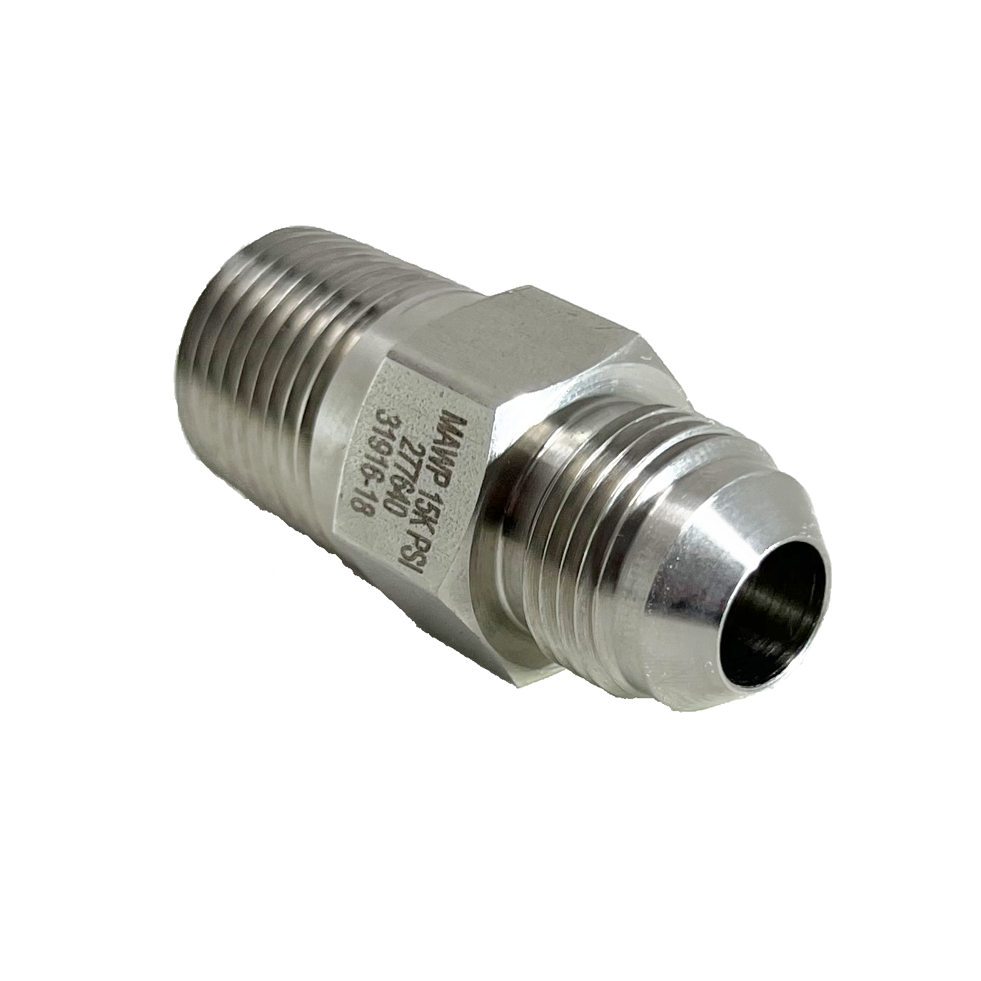 5404-6N6J : UPC 3/8" Male JIC x 3/8" Male NPT, Stainless Steel, 15,000psi
