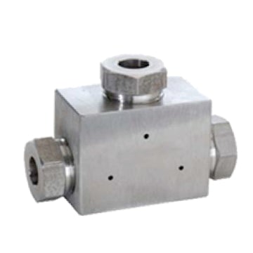 5605-9H : UPC 9/16" HP Tee, Stainless Steel - 60,000psi