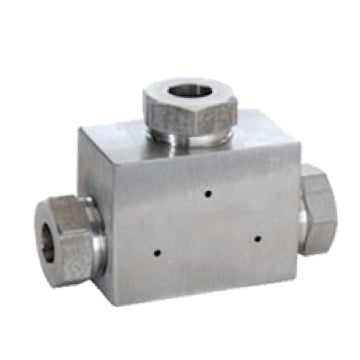 5605F-8N : UPC 1/2" NPT Female Tee - Flat, Stainless Steel, 15,000psi