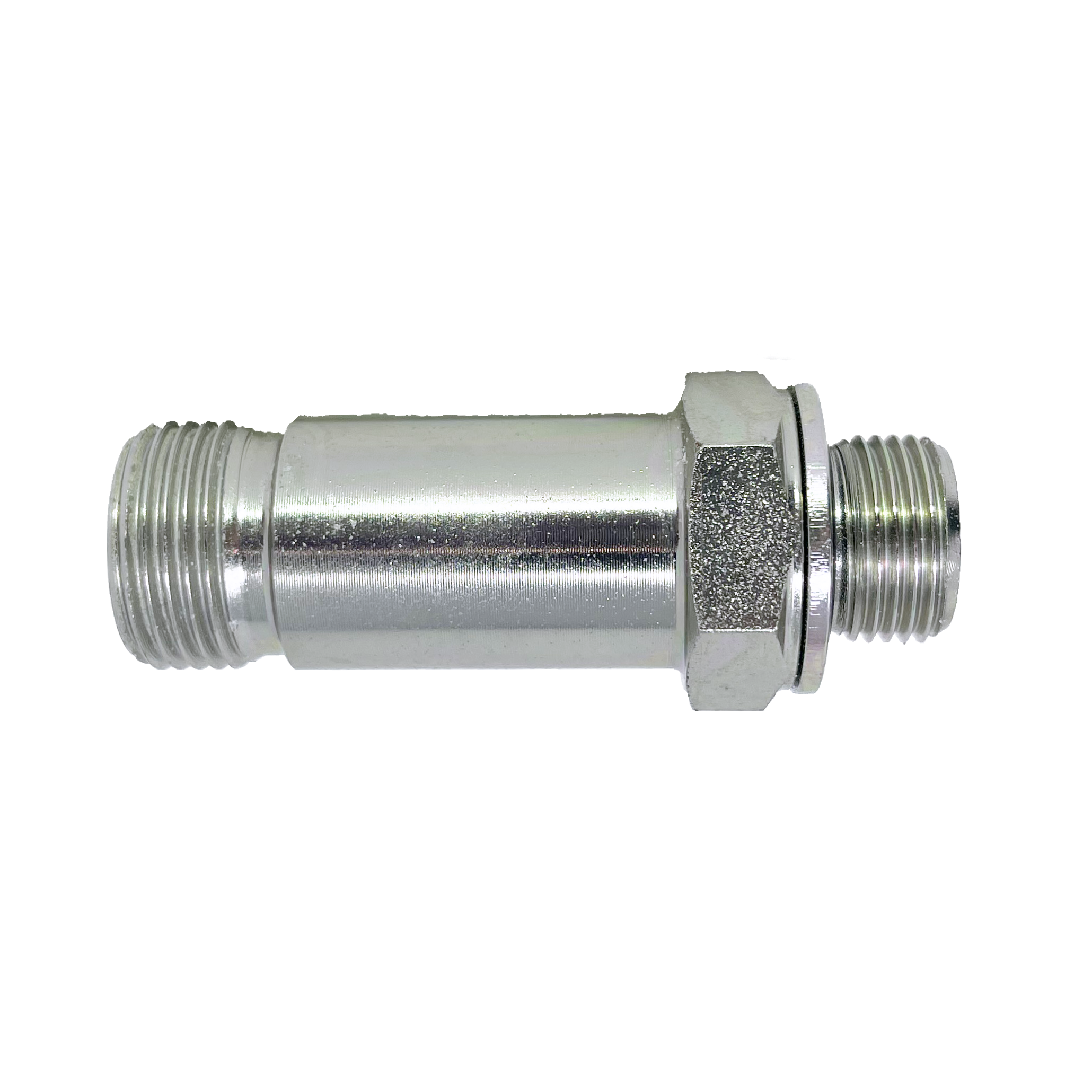 6002L-08-08 : Adaptall Straight Adapter, Male 0.5 (1/2") ORFS x Male 0.5 (1/2") BSPP, Carbon Steel