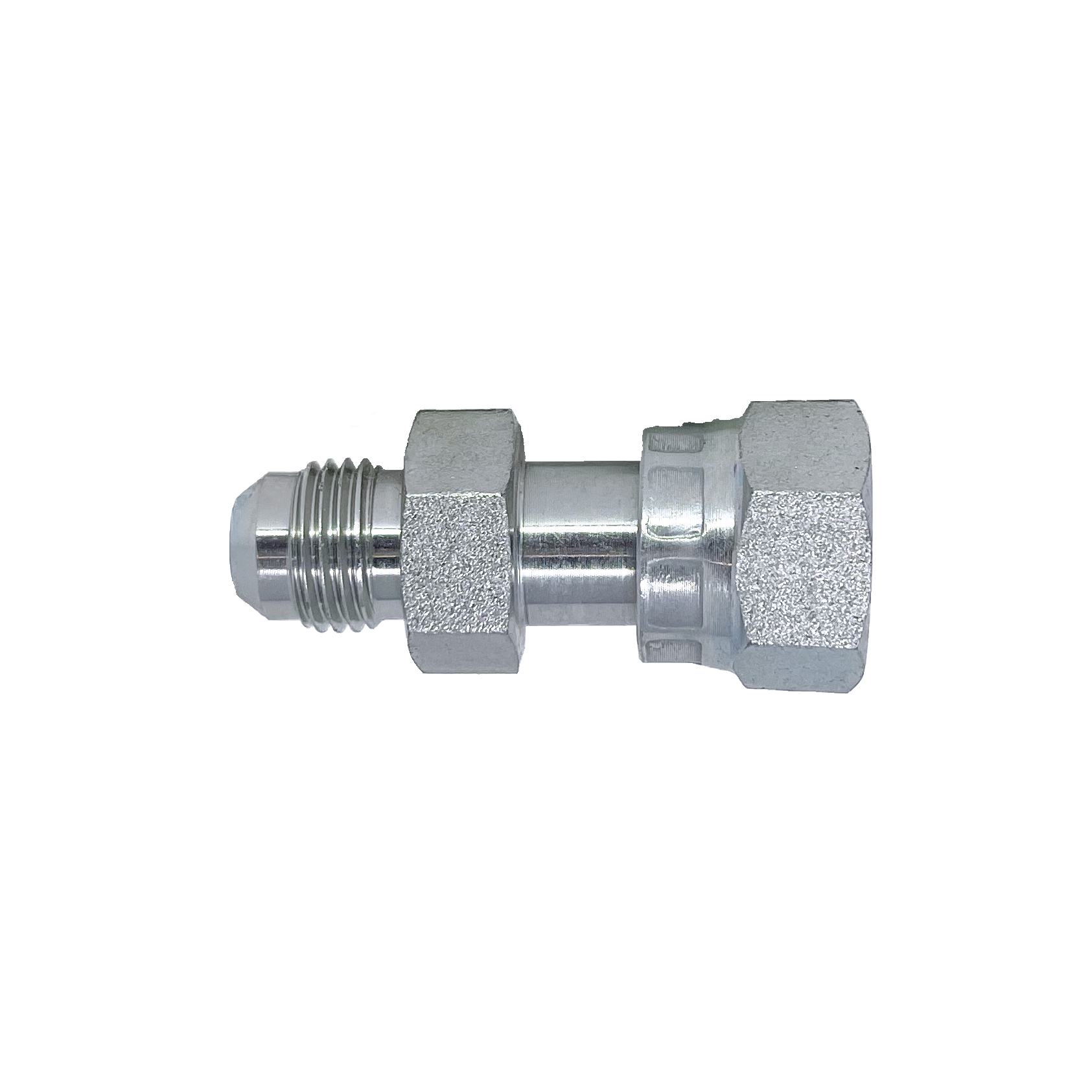 6620-06-06 : Adaptall Straight Adapter, Male 0.375 (3/8") JIC x Female 0.375 (3/8") ORFS, Carbon Steel