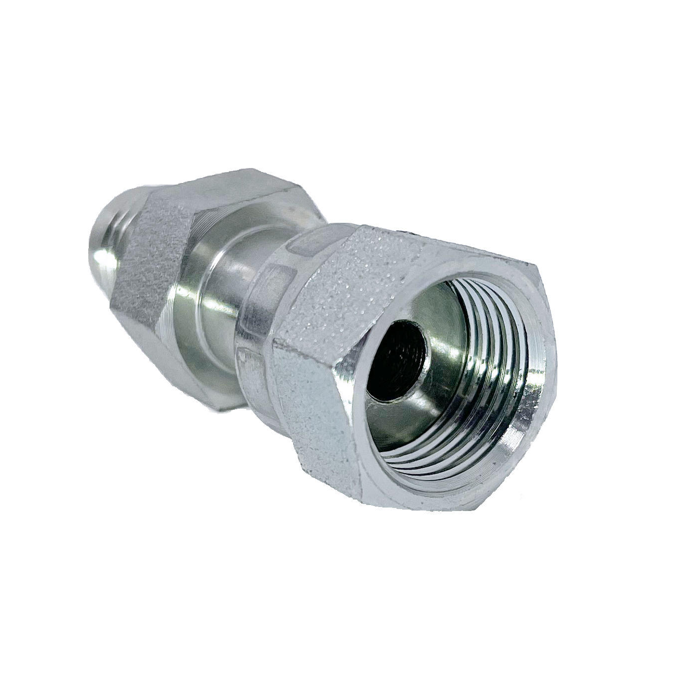 6620-24-24 : Adaptall Straight Adapter, Male 1.5 (1-1/2") JIC x Female 1.5 (1-1/2") ORFS, Carbon Steel