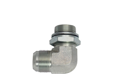 7205-12-27X2.0-NWO-FG-OHI : OHI Adapter, 0.75 (3/4") Male JIC - 27X2.0 Male Metric Adjustable ORB 90-Degree Elbow Forged