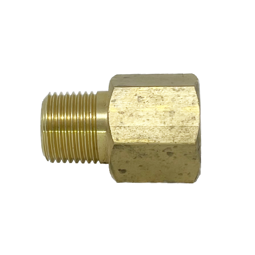 8037T-02-02 : Adaptall Straight Adapter, Male 0.125 (1/8") NPT x Female 0.125 (1/8") BSPT, BRASS