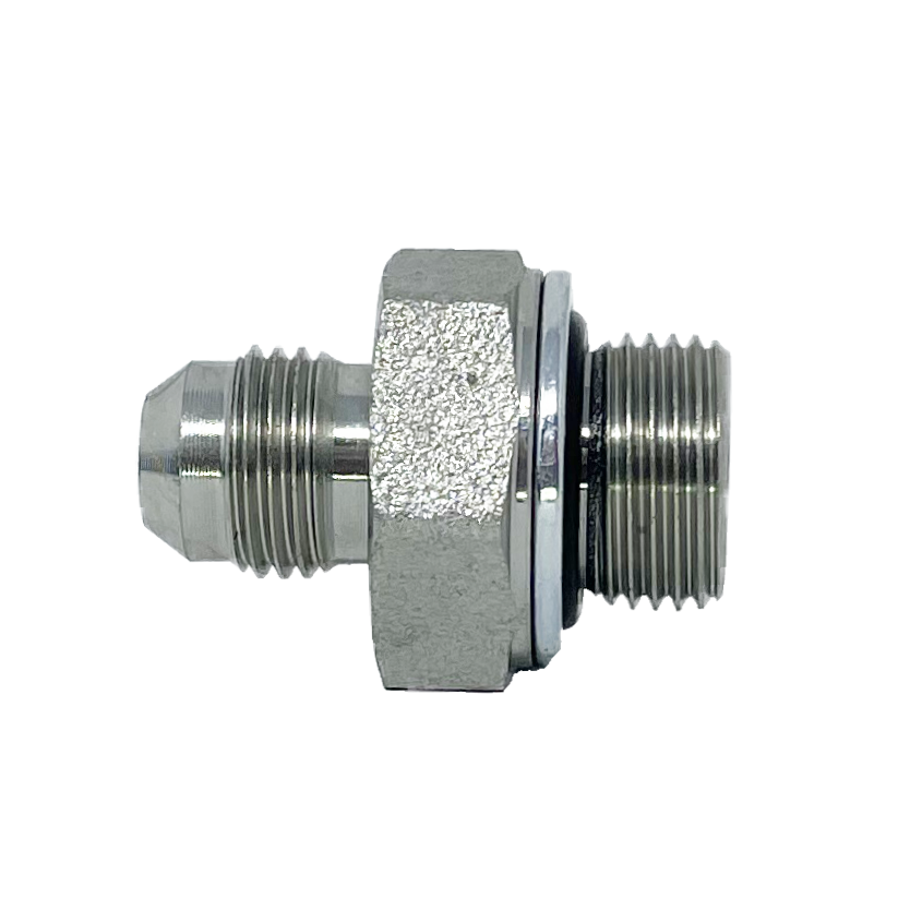 9002-06-04 : Adaptall Straight Adapter, Male 0.375 (3/8") JIC x Male 0.25 (1/4") BSPP, Carbon Steel