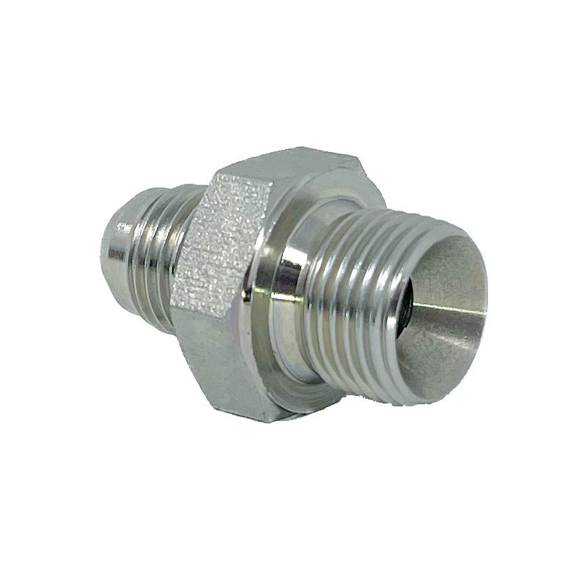 9005-05-08 : Adaptall Straight Adapter, Male 0.3125 (5/16") JIC x Male 0.5 (1/2") BSPP, Carbon Steel