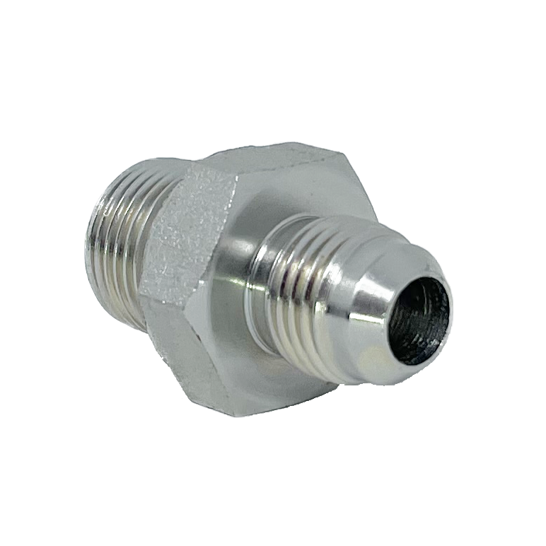 9005-05-08 : Adaptall Straight Adapter, Male 0.3125 (5/16") JIC x Male 0.5 (1/2") BSPP, Carbon Steel