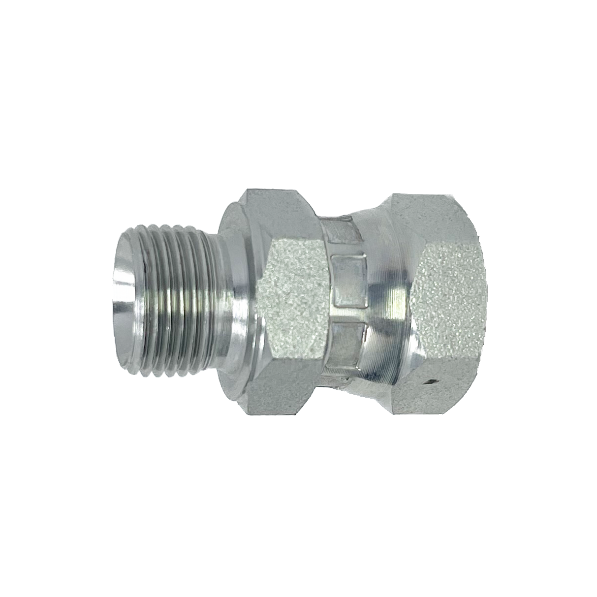 9015-06-06 : Adaptall Straight Adapter, Male 0.375 (3/8") BSPP x Female 0.375 (3/8") BSPP, Carbon Steel