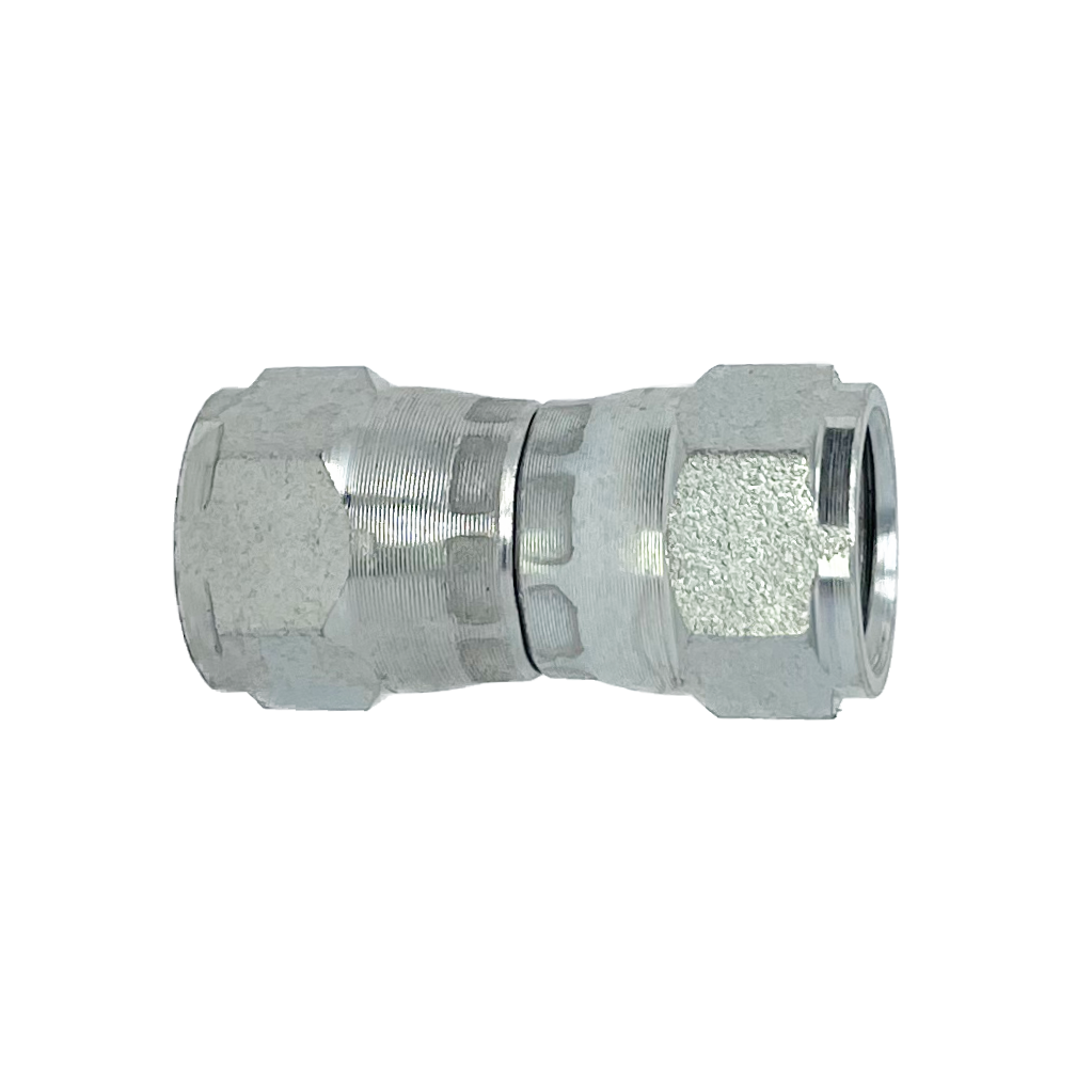 9026-08-06 : Adaptall Straight Adapter, Female 0.5 (1/2") JIC x Female 0.375 (3/8") JIC, Carbon Steel