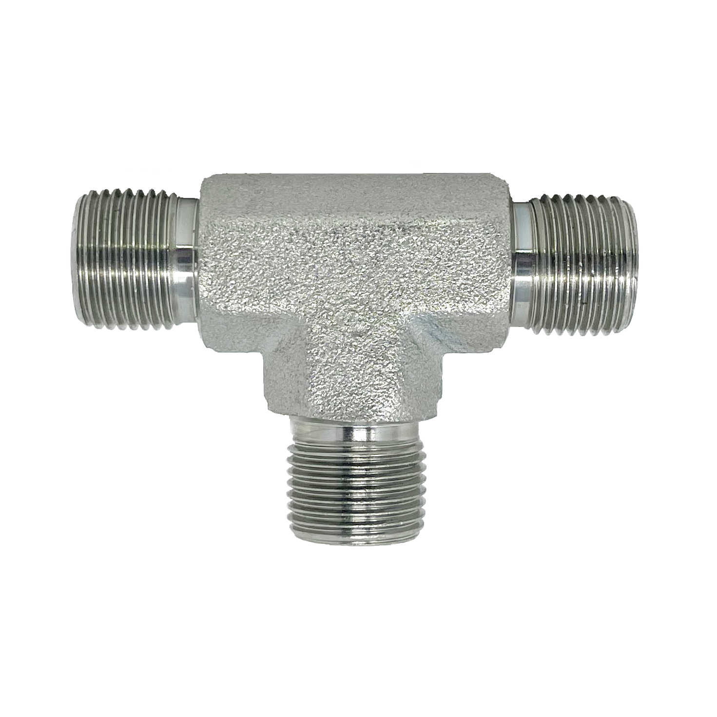 9080-16-16-16 : Adaptall Tee Adapter, Male 1" BSPP x Male 1" BSPP x Male 1" BSPP, Carbon Steel