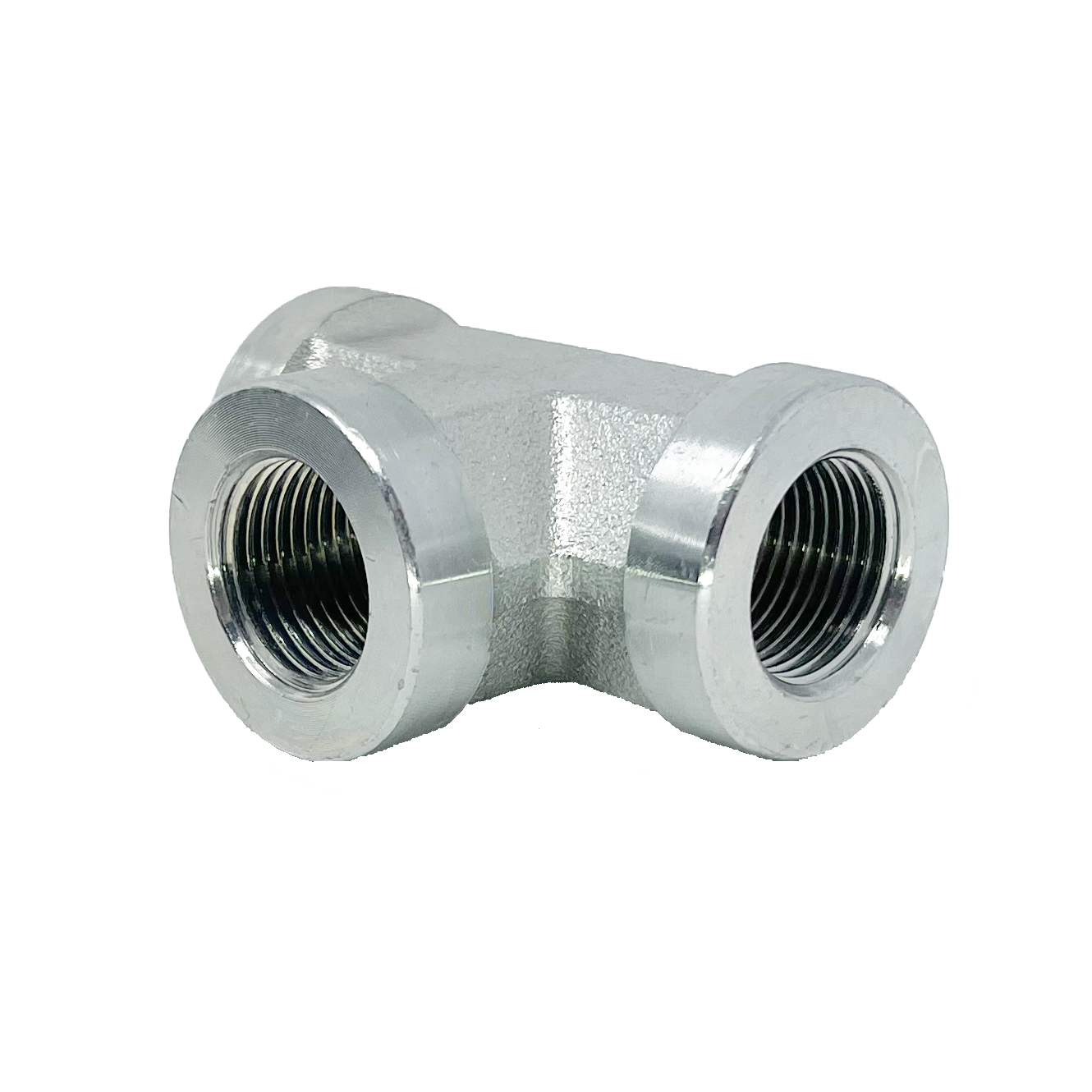 9086-08-08-08 : Adaptall Tee Adapter, Female 0.5 (1/2") BSPP x Female 0.5 (1/2") BSPP x Female 0.5 (1/2") BSPP, Carbon Steel, BRASS = 8085-08-08-08