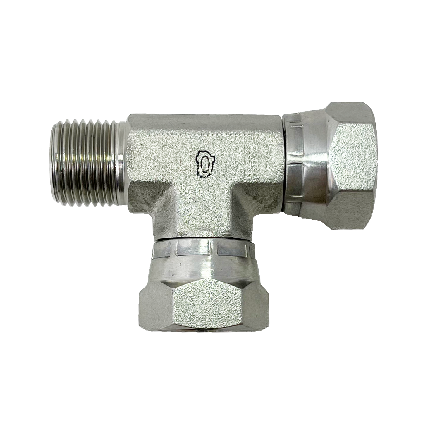 9095-16-16-16 : Adaptall Tee Adapter, Male 1" BSPP x Female 1" BSPP x Female 1" BSPP, Carbon Steel