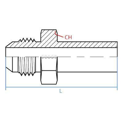 SS9200-06-08 : Adaptall Straight Adapter, Male 0.375 (3/8") JIC x Female LL08, L08, S08 DIN Tube, Stainless Steel