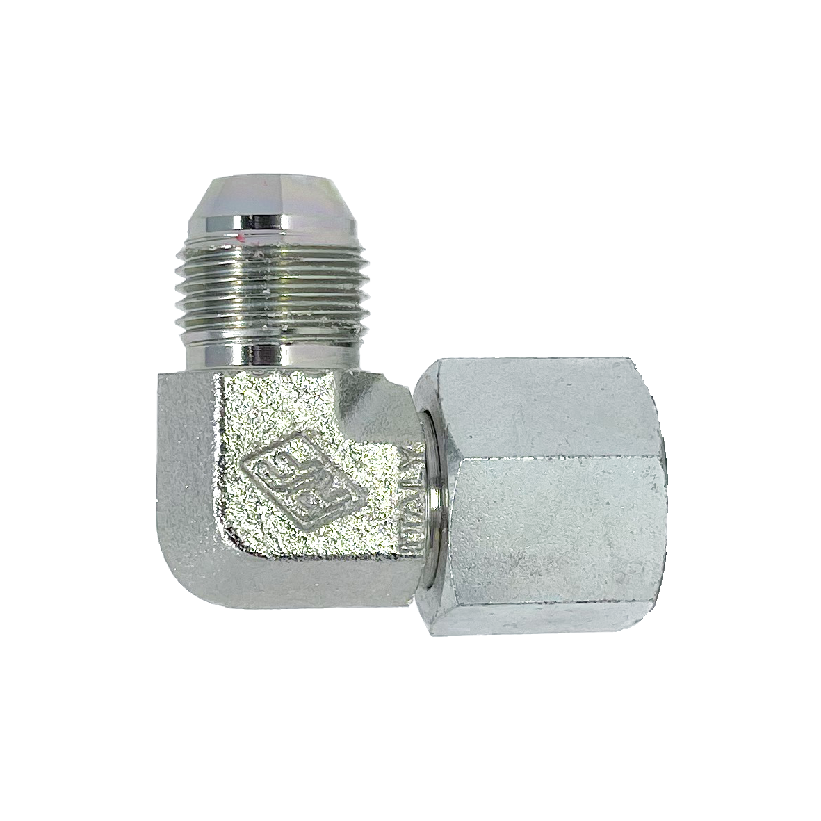 9292-06-06 : Adaptall 90-Degree  Adapter, Male 0.375 (3/8") JIS x Female 0.375 (3/8") JIS, Carbon Steel