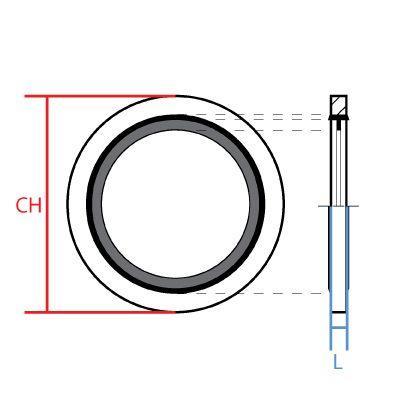 9500-12MMV : Viton Bonded Seal for 12MM, 12mm, Carbon Steel