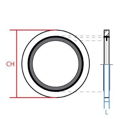 9500-04 : Bonded Seal for British Thread, 0.25 (1/4"), Carbon Steel