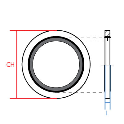 9500-012MMNSC : Adaptall Bonded Seal MM  Non-Self Center, Carbon Steel