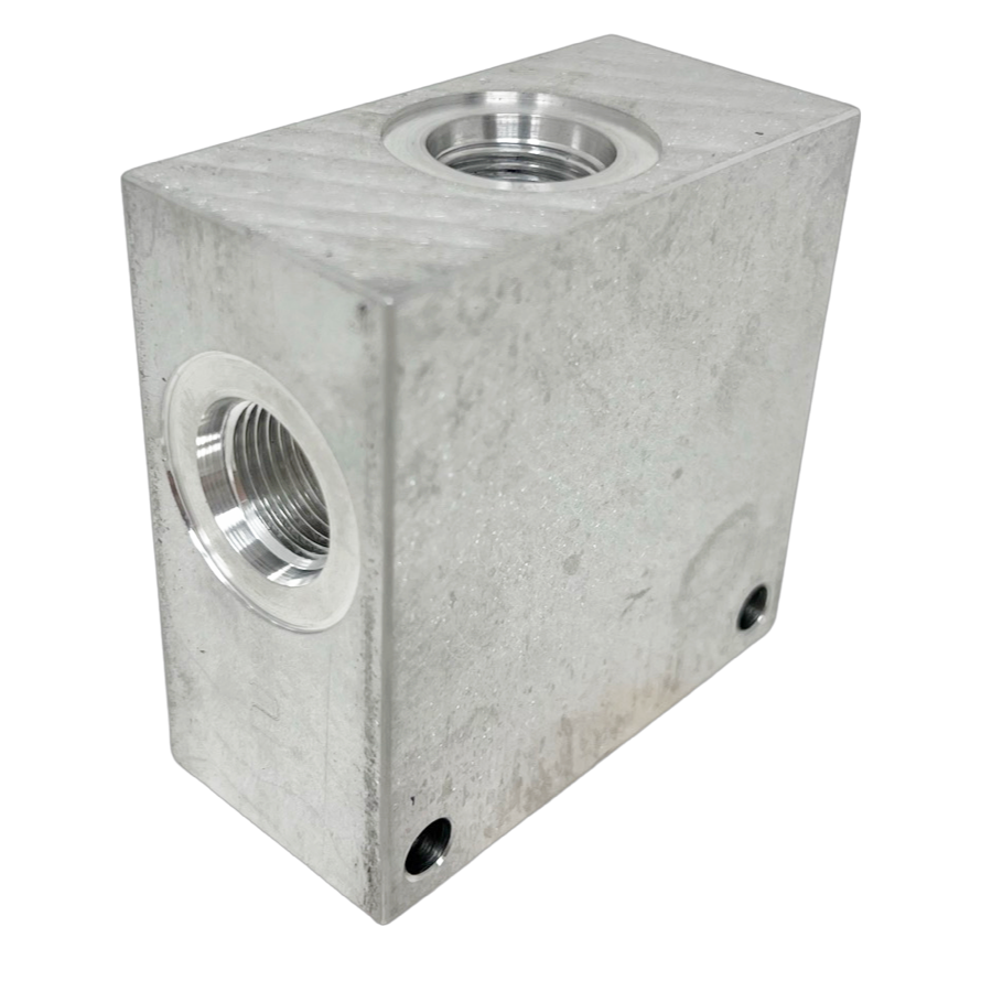 AC083CB6S : Daman Common Cavity Body, C-8-3 Cartridge Cavity, #6 SAE (3/8") Port Connections, 3000psi Rated, Aluminum, Without Gauge Port