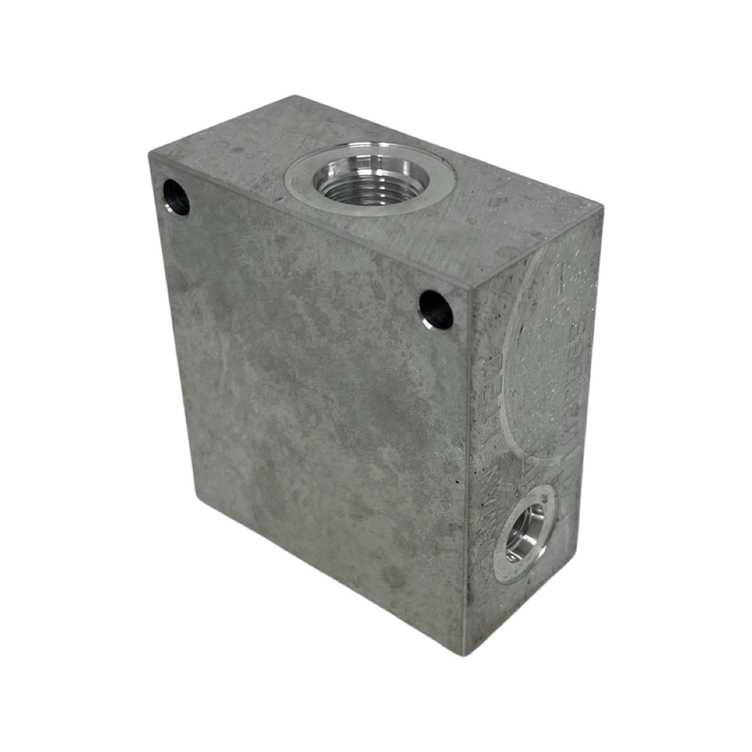 AC103CB6S : Daman Common Cavity Body, C-10-3 Cartridge Cavity, #6 SAE (3/8") Port Connections, 3000psi Rated, Aluminum, Without Gauge Port