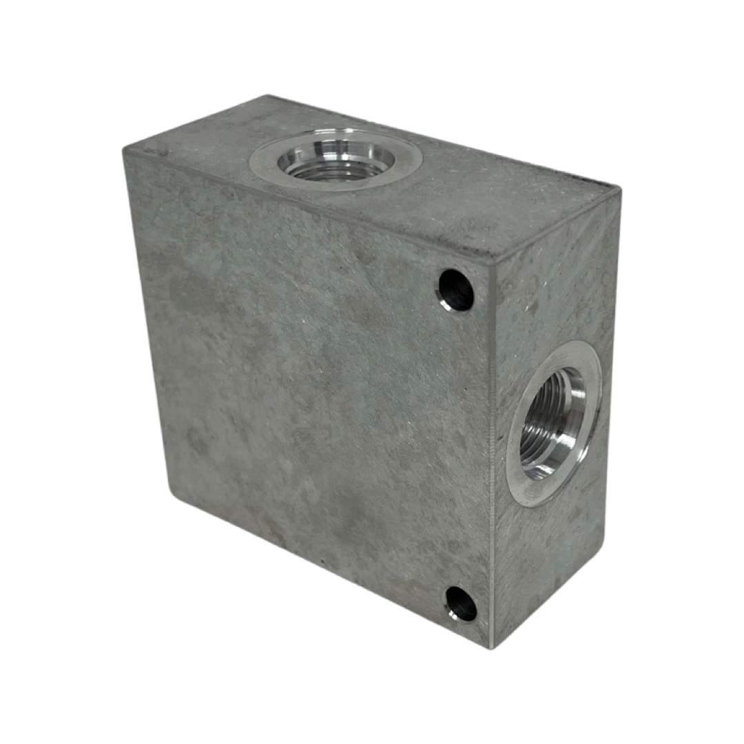 AC103CB8S : Daman Common Cavity Body, C-10-3 Cartridge Cavity, #8 SAE (1/2") Port Connections, 3000psi Rated, Aluminum, Without Gauge Port