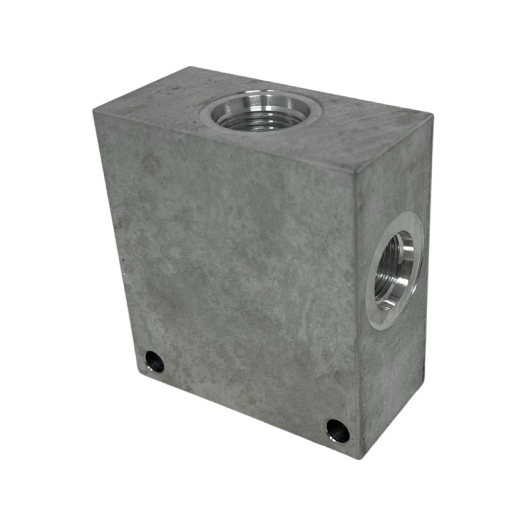 AC103CB6S : Daman Common Cavity Body, C-10-3 Cartridge Cavity, #6 SAE (3/8") Port Connections, 3000psi Rated, Aluminum, Without Gauge Port