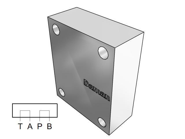AD03COPB : Daman Cover (Blanking) Plate, Aluminum, 3000psi, D03 (NG6), Crossover Cover Plate, P to B, A to T