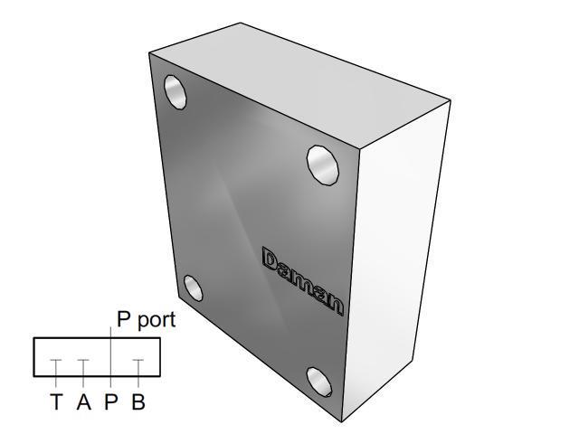 AD03CPPG : Daman Cover (Blanking) Plate, Aluminum, 3000psi, D03 (NG6), Parallel Circuit, All Ports Blocked, with Gauge Port