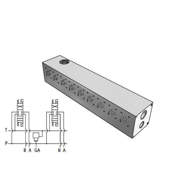 Parallel Valve Manifold Hydraulic - D03 NG6 Cetop 3 Pattern - 3000 PSI ...