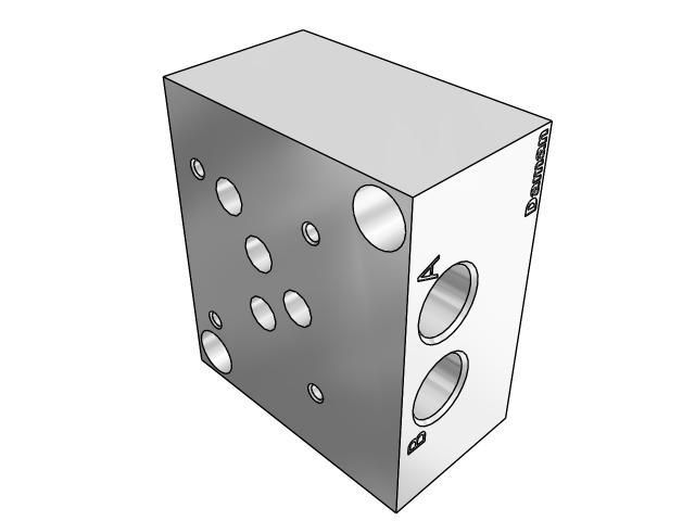 DD03SPB6P : Daman Subplate, Ductile Iron, 5000psi, D03 (NG6), Back Ported, 3/8 NPT, No Relief