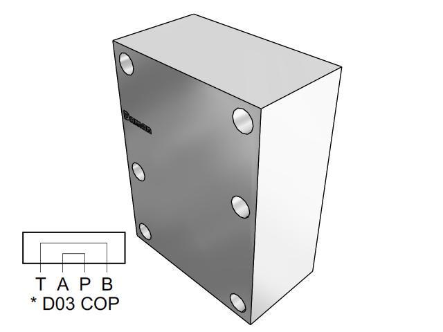 AD08COP : Daman Cover (Blanking) Plate, Aluminum, 3000psi, D08 (NG25), Crossover Cover Plate, P to A, B to T