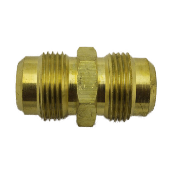 B-F2403-12-10-OHI : OHI Adapter, 0.75 (3/4") Male Flare (45-degree cone) - 0.625 (5/8) Male Flare (45-degree cone) Straight (Bras