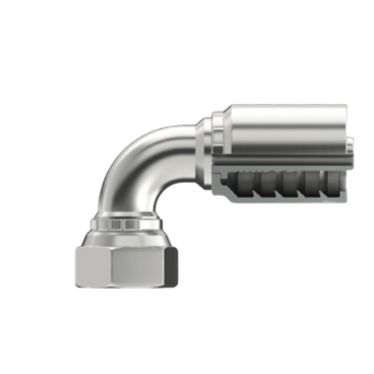 B2-JCFX90S-1010: Continental Hose Fitting, 0.625 (5/8") Hose ID x 7/8-14 Female JIC, 90-Degree Swivel Connection