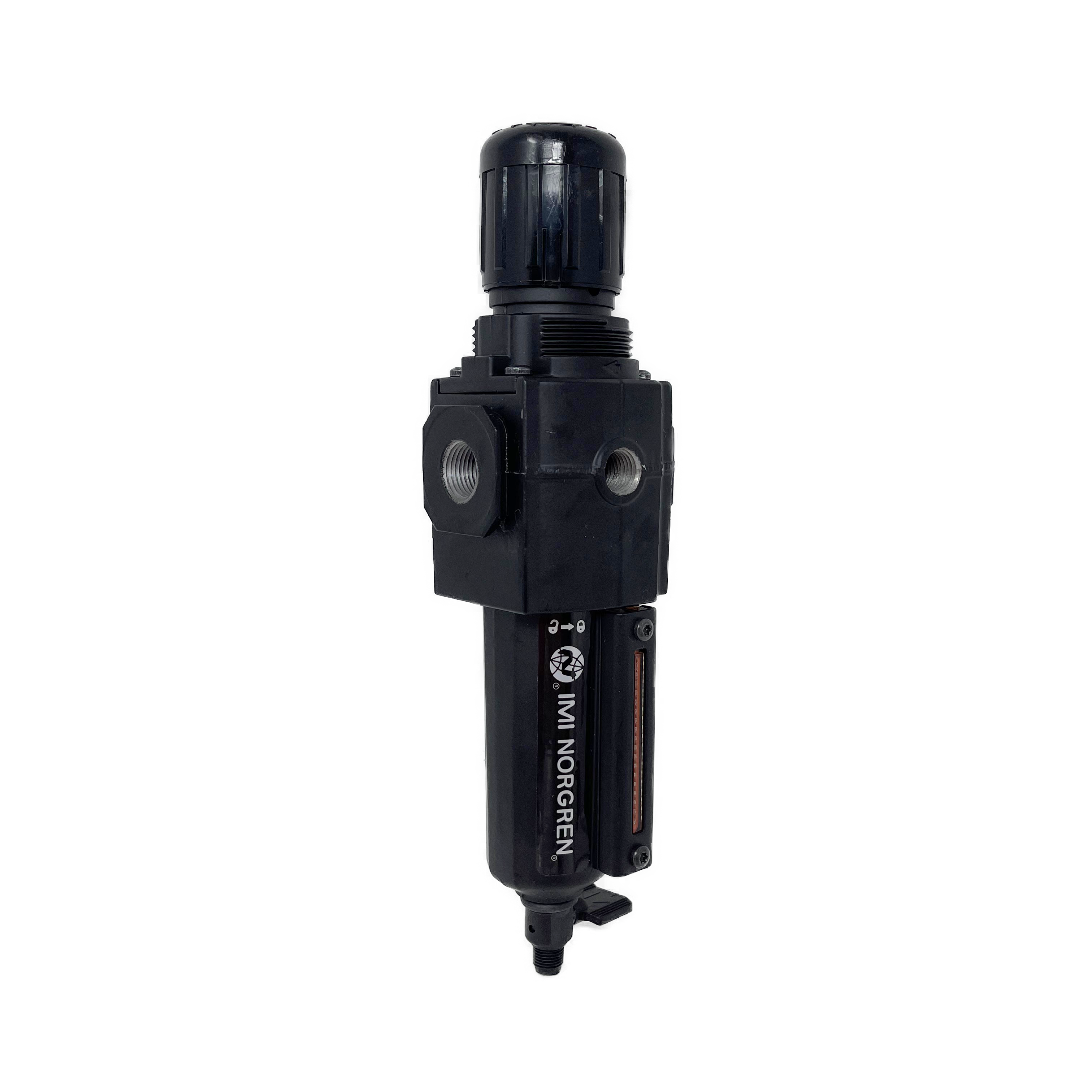 B73G-3AK-QD1-RMG : Norgren Excelon Combo Filter/Regulator, 3/8" NPT, Knob Adjust, Manual 1/4 Turn Drain, Metal Bowl, 5-Micron, Relieving, 5-150psi, with Gauge