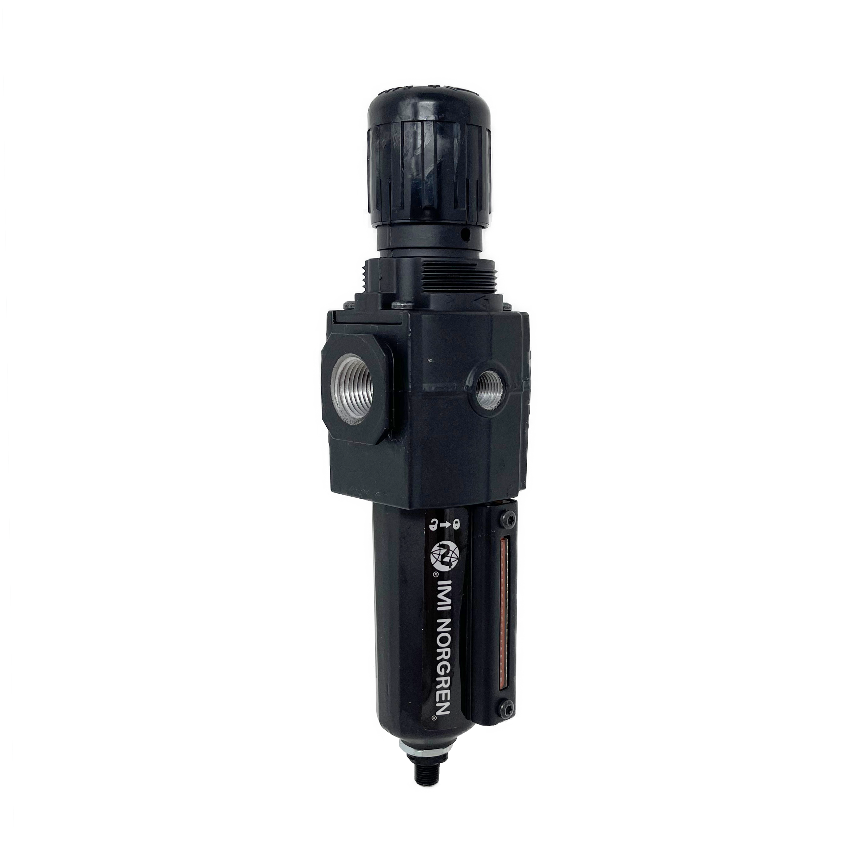 B73G-4AK-AD3-RMN : Norgren Excelon Combo Filter/Regulator, 1/2" NPT, Knob Adjust, Auto Drain, Metal Bowl, 40-Micron, Relieving, 5-150psi, No Gauge