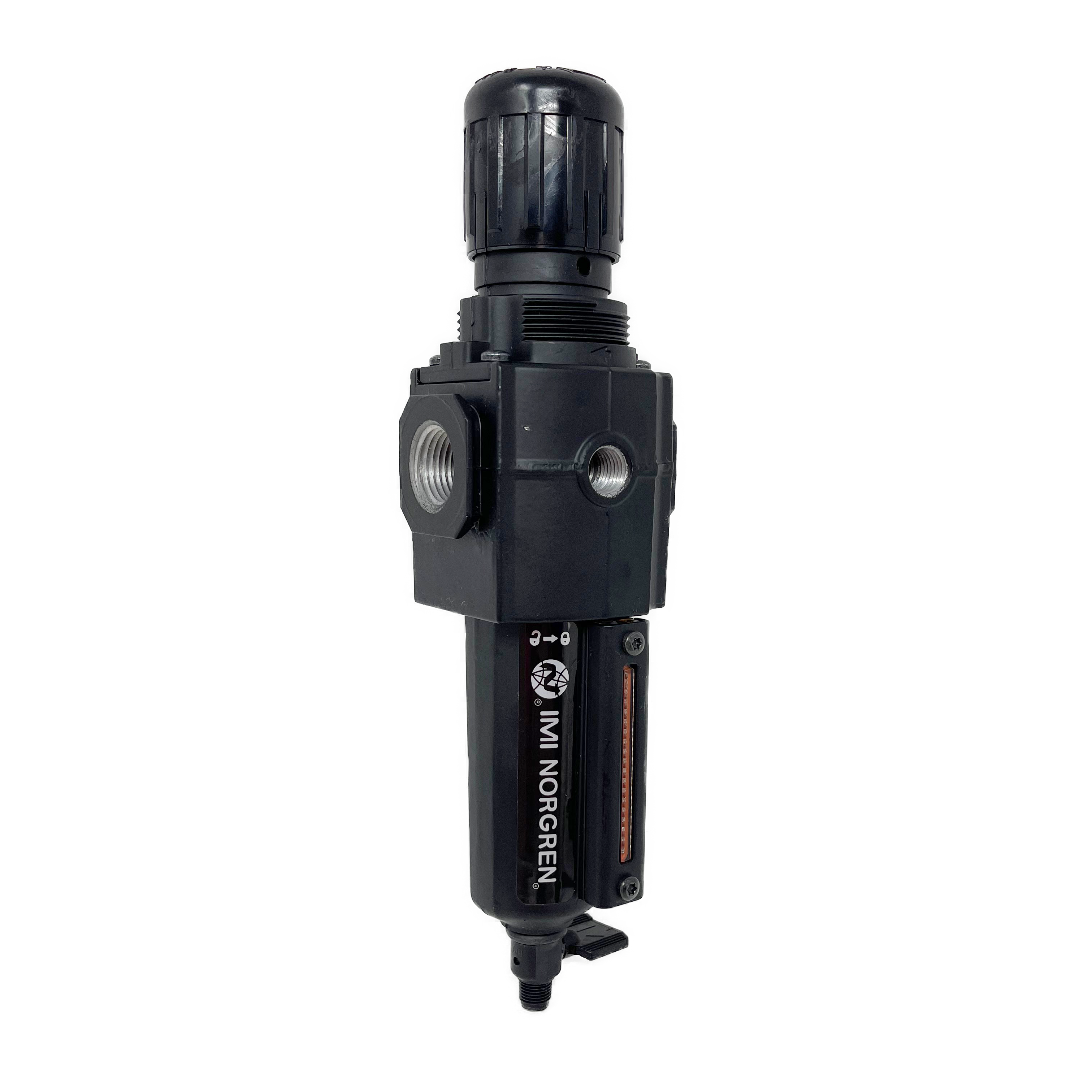 B73G-4AK-QD3-RMN : Norgren Excelon Combo Filter/Regulator, 1/2" NPT, Knob Adjust, Manual 1/4 Turn Drain, Metal Bowl, 40-Micron, Relieving, 5-150psi, No Gauge