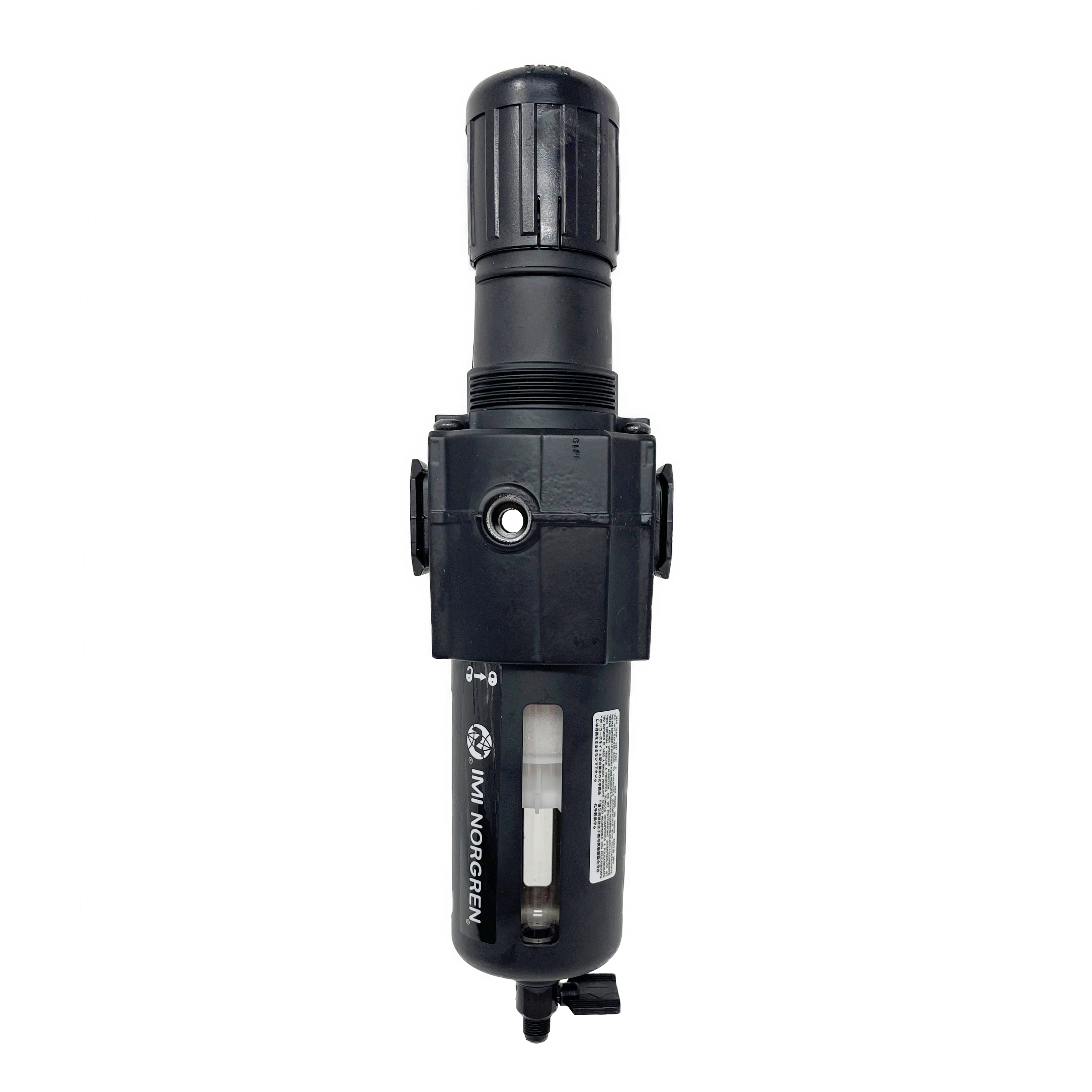 B74G-3AK-QP1-RMN : Norgren Excelon Combo Filter/Regulator, 3/8" NPT, Knob Adjust, Manual 1/4 Turn Drain, Transparent Bowl with Guard, 5-Micron, Relieving, 5-150psi, No Gauge