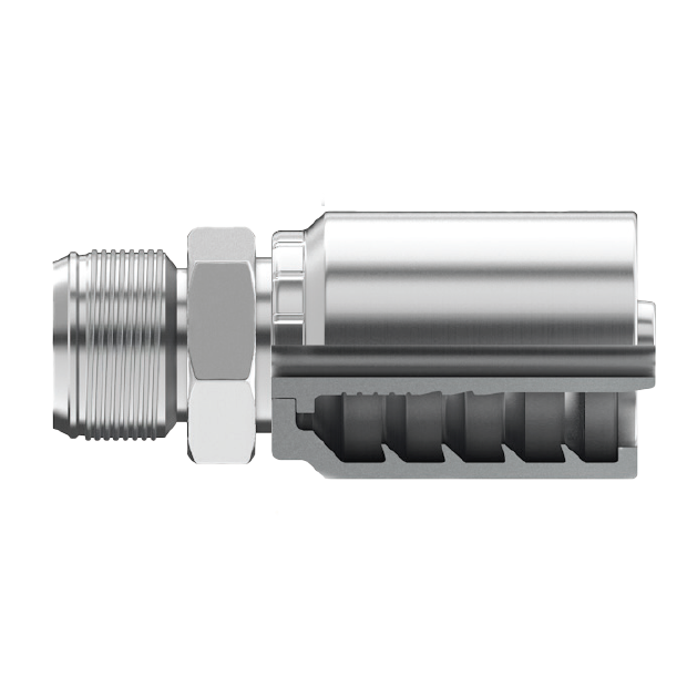 BT-JCM-2020 : Continental Hose Fitting, 1.25 (1-1/4") Hose ID, 1-5/8-12 Male JIC, Straight, Rigid Connection