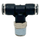 C24670528-10PACK : Norgren Swivel tee adapter, 5/16 tube O/D, 1/4 NPT thread
