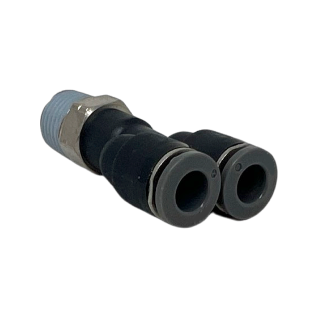 C24880738-5PACK : Norgren Swivel Y adapter, 1/2 tube O/D, 3/8 NPT thread