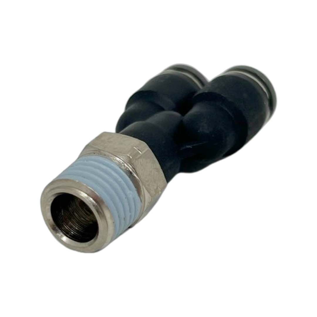 C24880628-5PACK : Norgren Swivel Y adapter, 3/8 tube O/D, 1/4 NPT thread