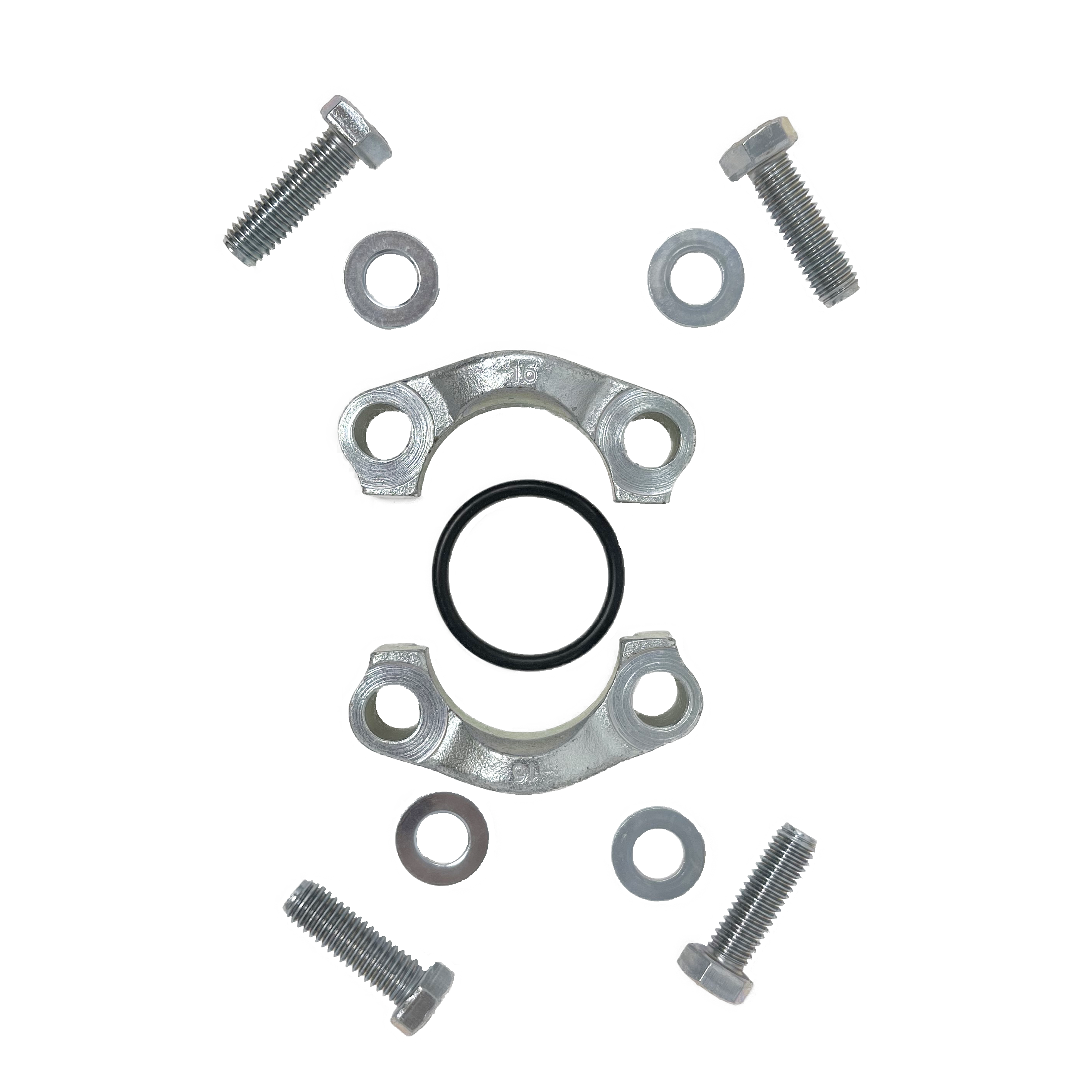 24SFO : AFP Split Flange Kit, Steel, 1.5" Code 61, 3000psi, Includes two (2) halves, four (4) bolts, four (4) washers, and one (1) O-Ring