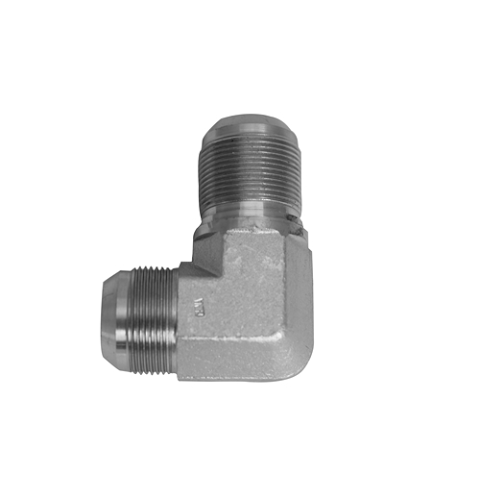 2701-12-12-FG-OHI : OHI Adapter, 0.75 (3/4") Male JIC x 0.75 (3/4") Male JIC Bulkhead 90-Degree Elbow Forged