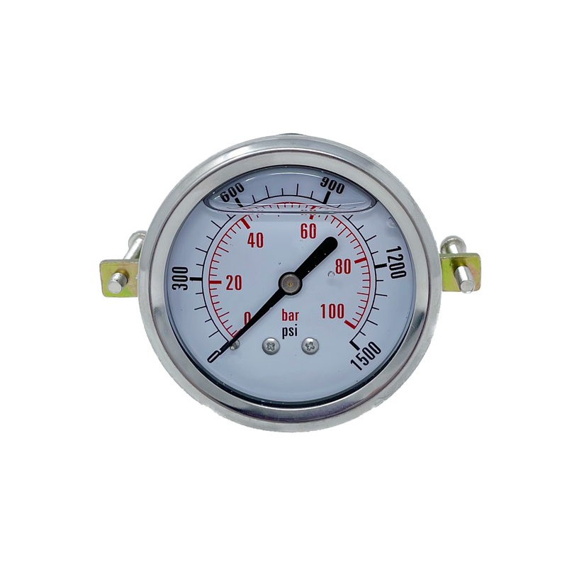 CF1P-100B : Dynamic Pressure Gauge, 2.5" Face, 0-1500psi Pressure Range, 1/4" NPT, Panel Clamp with U-Bolt Style