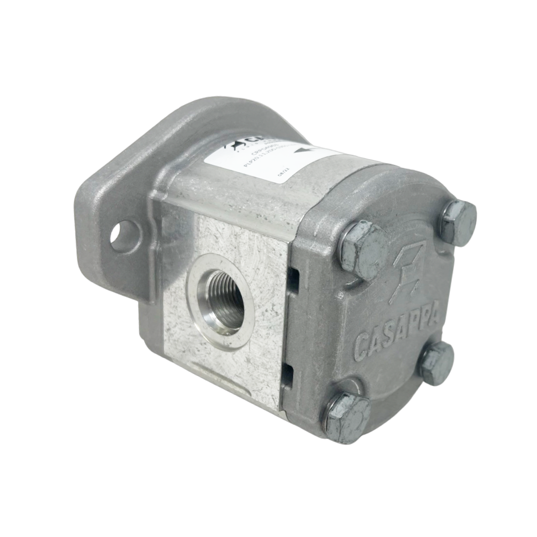 PLP20.11,2D0-03S1-LOF/OC-S7-N-EL-FS : Casappa Polaris Gear Pump, 11.23cc, 3625psi Rated, 3500RPM, CW, 9T 16/32dp Shaft, SAE A 2-Bolt Flange, 1" #16 ORB Inlet, 0.625 (5/8") #10 SAE Outlet, Aluminum Body & Flange