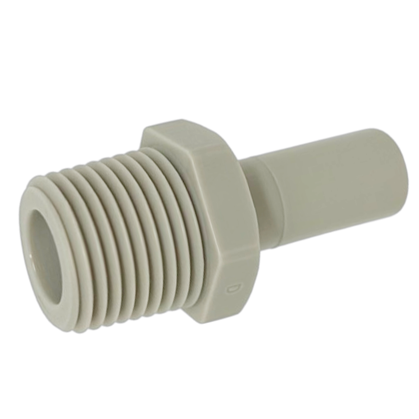 D24150518-10PACK : Norgren Straight Stem Adapter, 5/16 stem O/D, 1/8 NPT thread