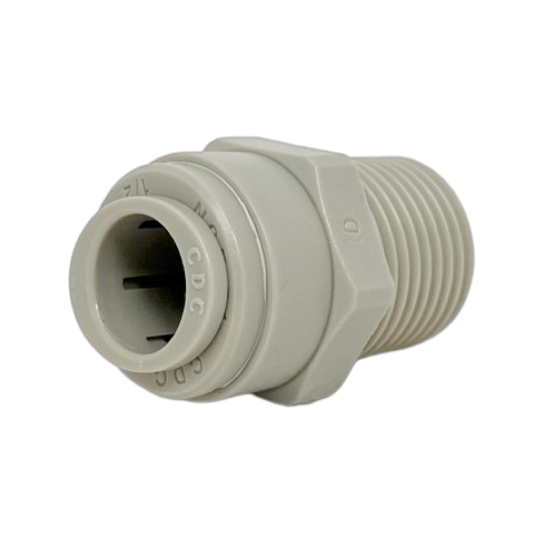 D24250438-10PACK : Norgren Straight Adapter, 1/4 tube O/D, 3/8 NPT thread