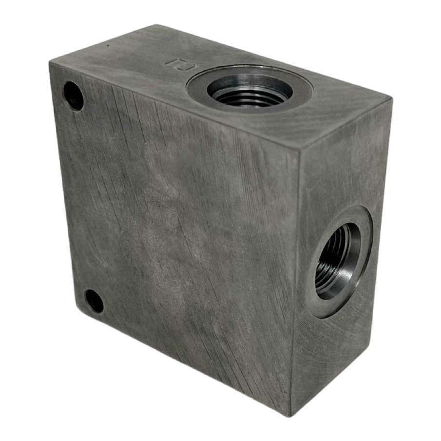DC083CB8S : Daman Common Cavity Body, C-8-3 Cartridge Cavity, #8 SAE (1/2") Port Connections, 5000psi Rated, Ductile Iron, Without Gauge Port
